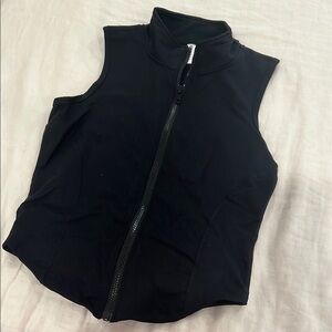 Black Sleeveless Zip-Up workout top